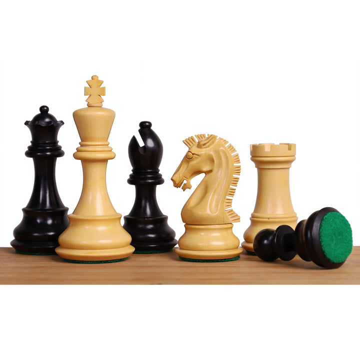 3.9" Craftsman Staunton Chess Set Inlaid Wooden Folding Chess board - 55mm Square