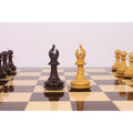 Close up of Rosewood and Boxwood Bishop pieces from the 3.9" Heritage Series Staunton Chess Set.