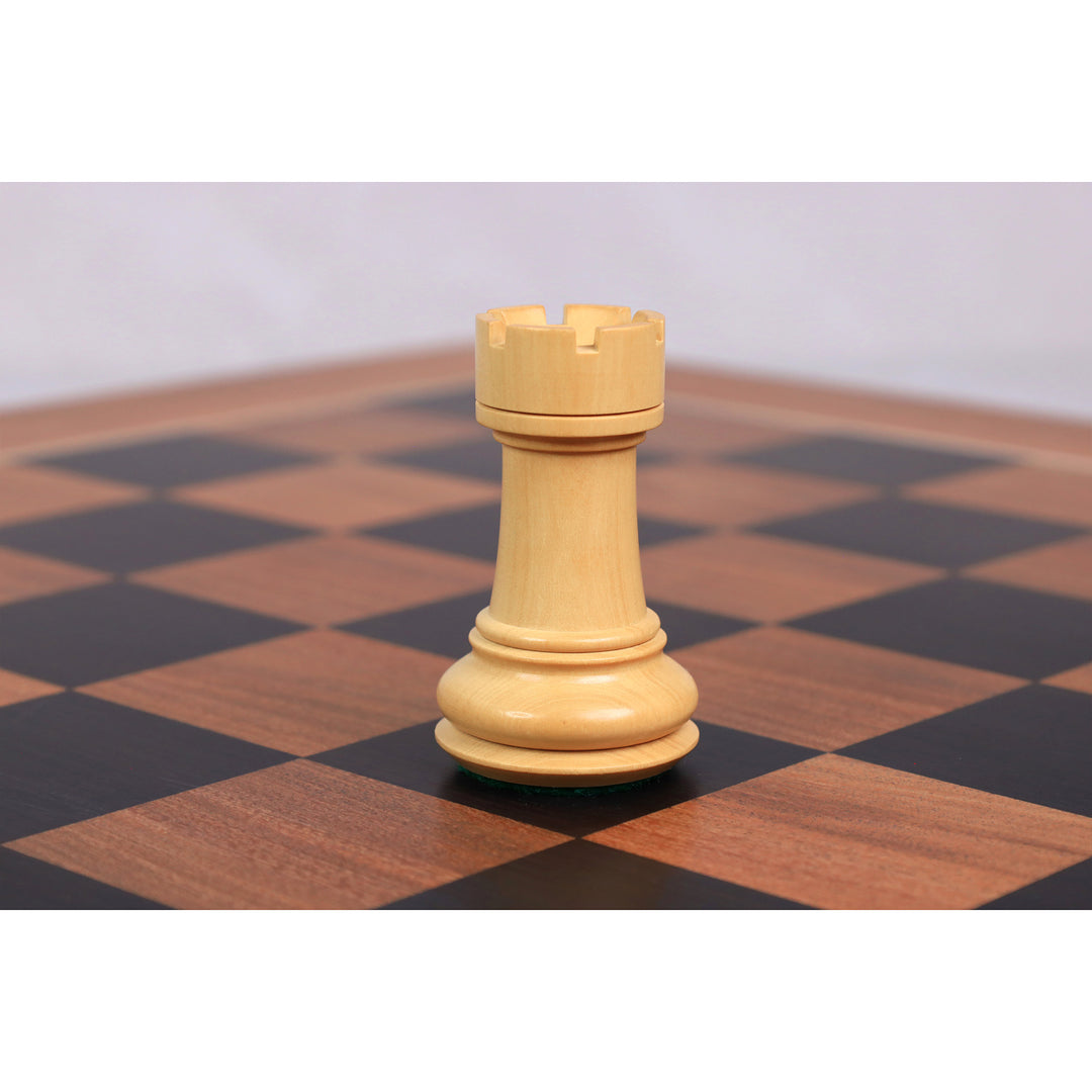 Combo of 4.1" Pro Staunton Weighted Golden Rosewood Chess Set With 22.5" Ebony Acacia Chess Board & Storage Box