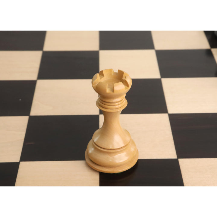 Zestaw luksusowych szachów Staunton z serii Goliath - figury z drewna hebanowego z planszą i pudełkiem