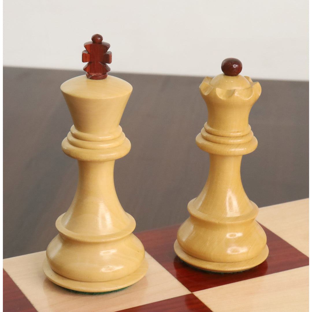 Leicht unvollkommenes russisches Zagreb 59' Schachspiel - nur Schachfiguren - doppelt gewichtete Knospe Palisanderholz