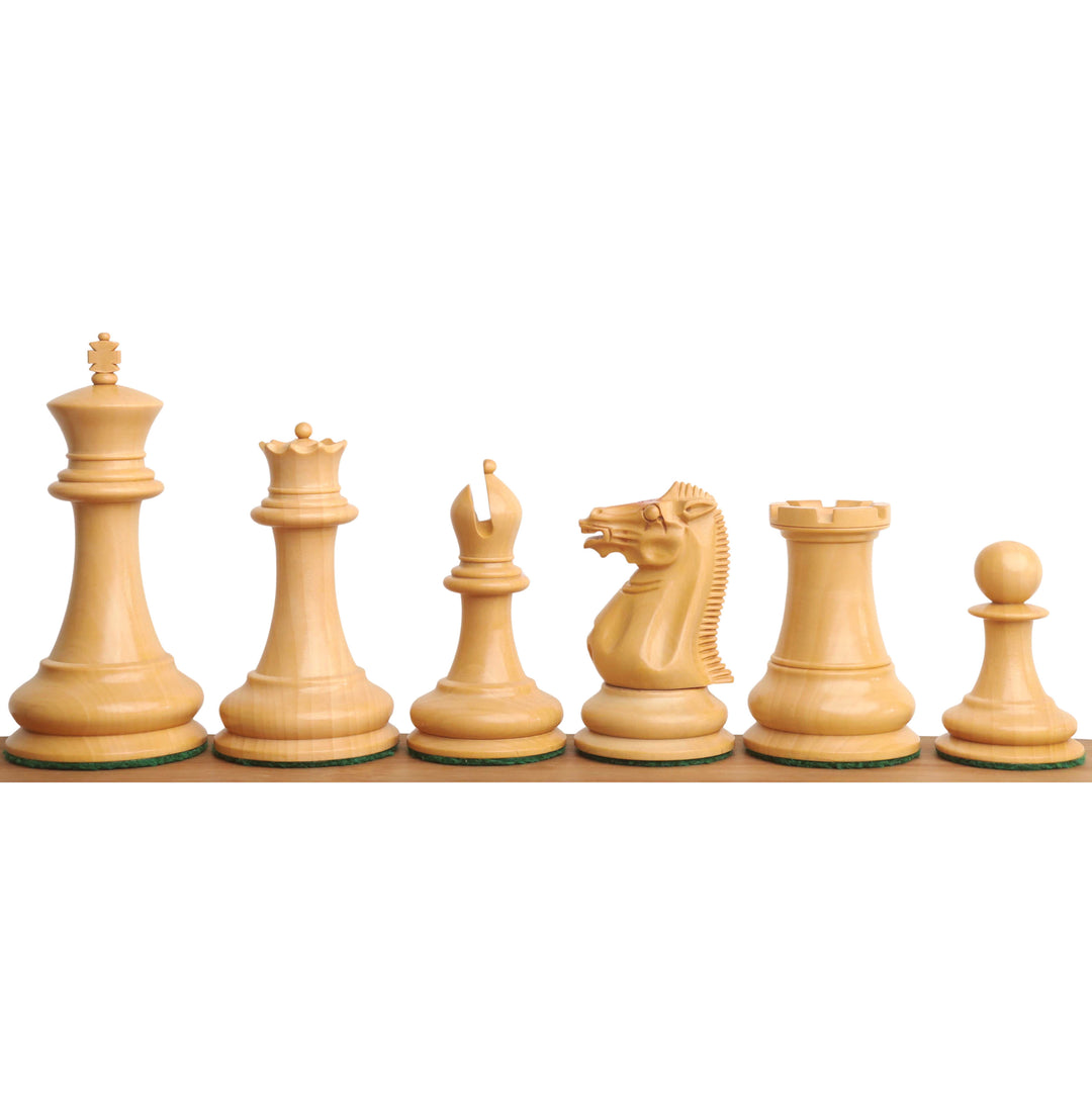 Jeu d'échecs de collection Jacques Cook Staunton 1849 légèrement imparfait - Pièces d'échecs uniquement - Palissandre Bud - 3.75".