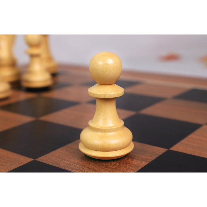 Combo of 4.1" Pro Staunton Weighted Golden Rosewood Chess Set With 22.5" Ebony Acacia Chess Board & Storage Box