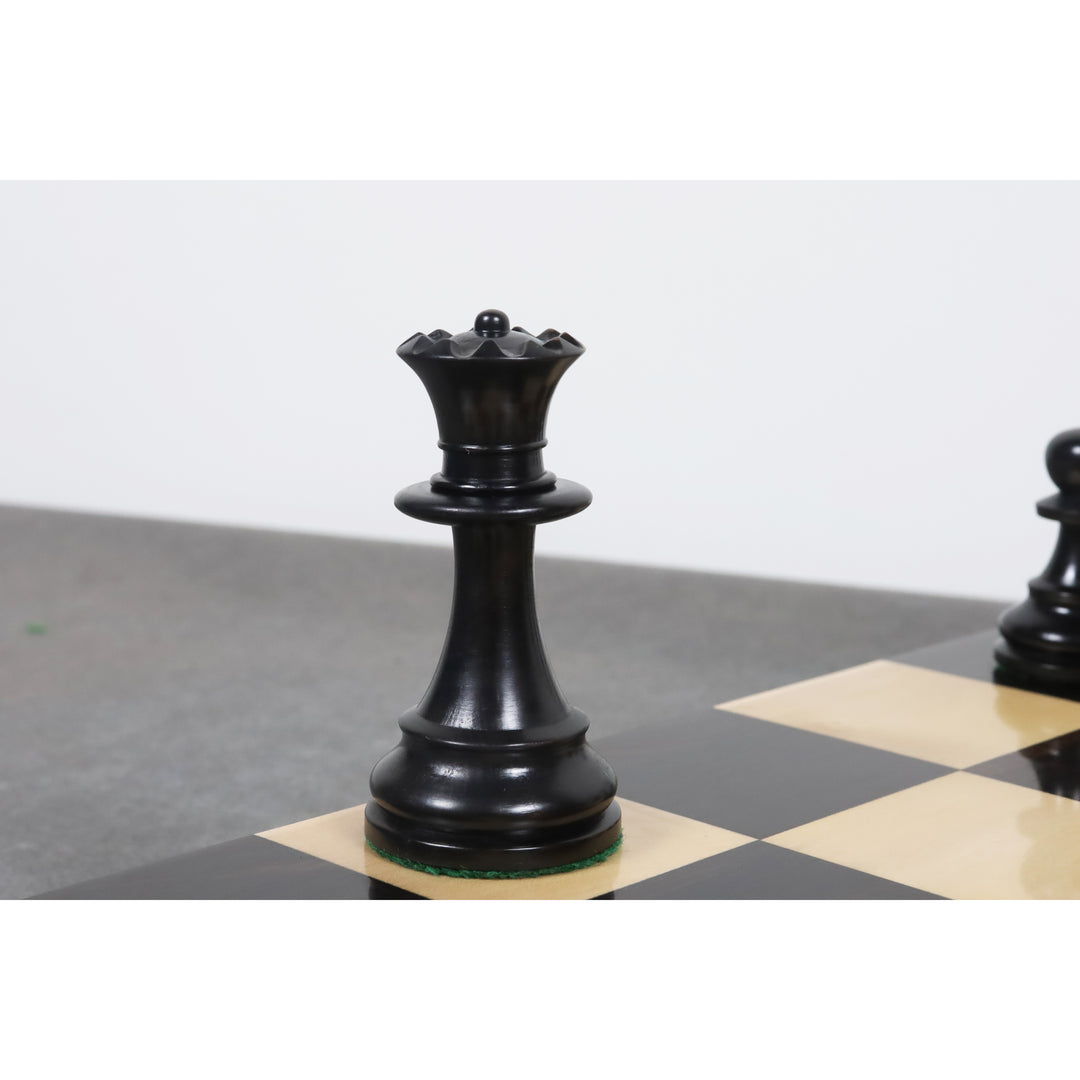 3.9" French Chavet Tournament Chess Set- Chess Pieces Only - Antiqued Boxwood - Warehouse Clearance - USA Shipping Only