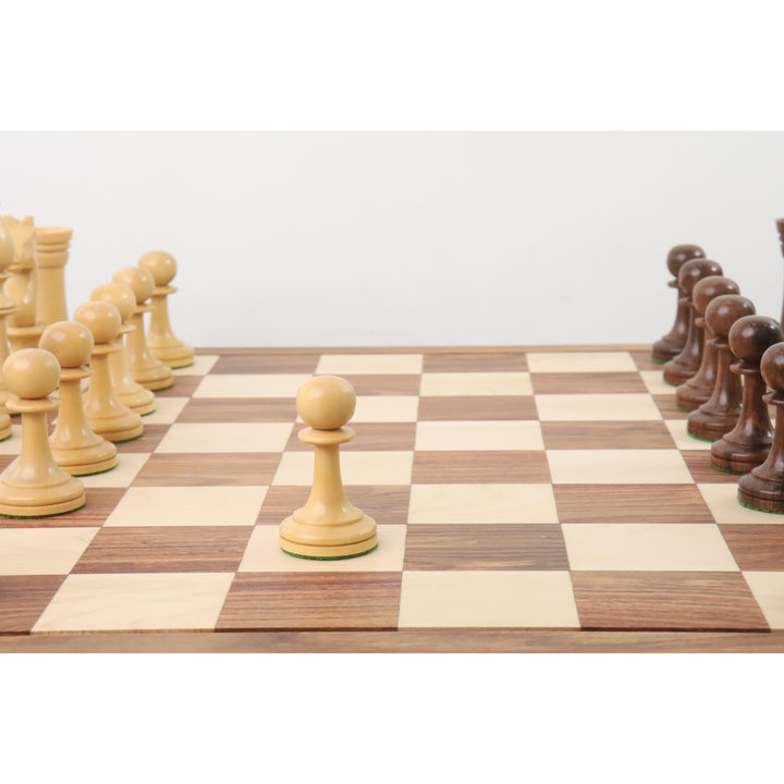4,8-calowy zestaw rosyjskich szachów Averbakh - tylko figury szachowe - podwójnie ważone złote drewno różane i bukszpan
