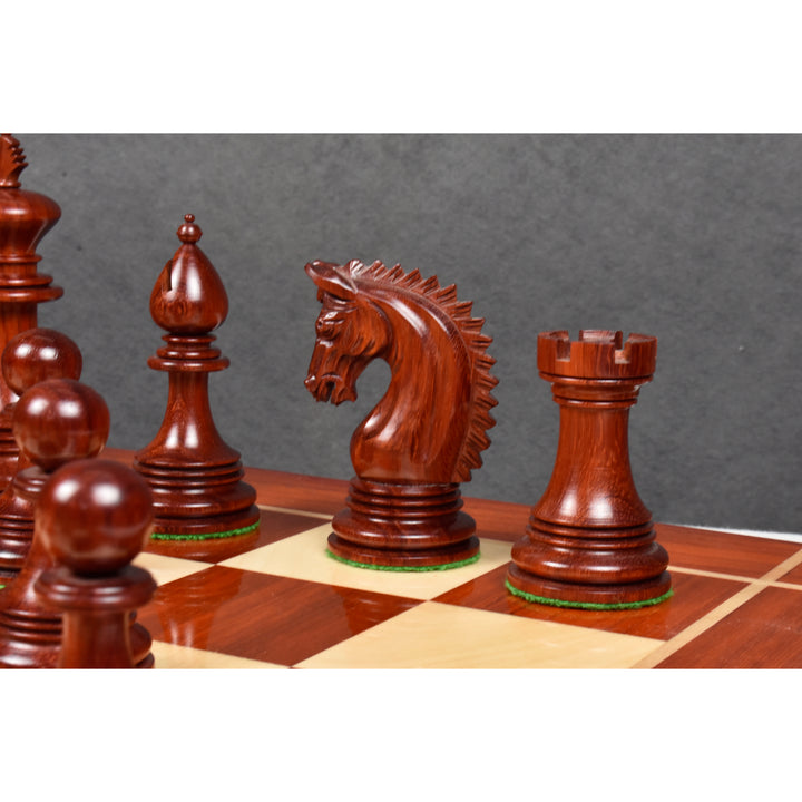 Luksusowy zestaw szachów Augustus Staunton 4,2” - tylko szachy - Pączek Drewno Różane z potrójnym ważony