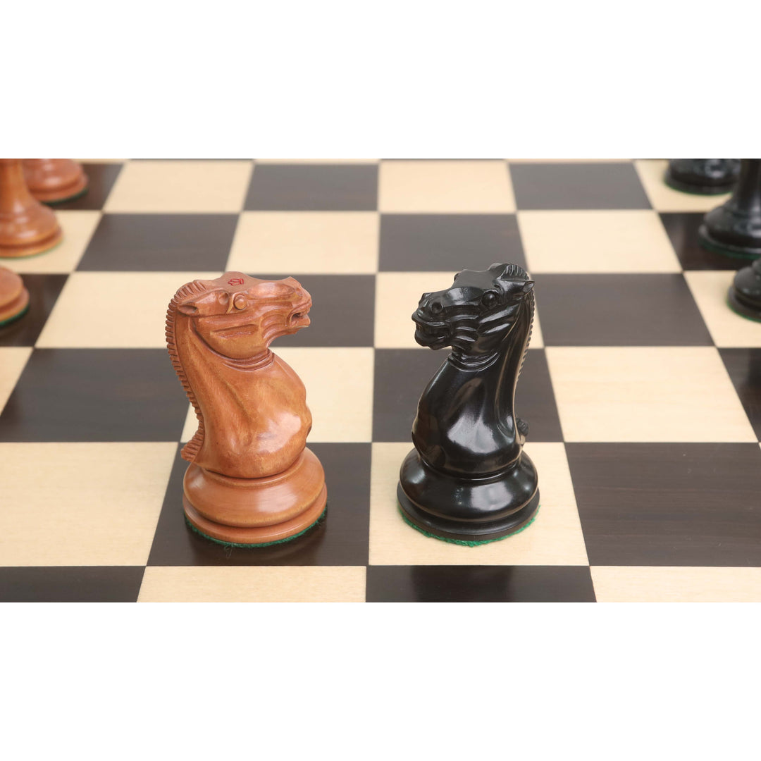 1849 Zestaw szachów Cooke Typ Staunton - tylko figury szachowe - drewno hebanowe i postarzane drewno bukszpanowe - 4,3-calowy król
