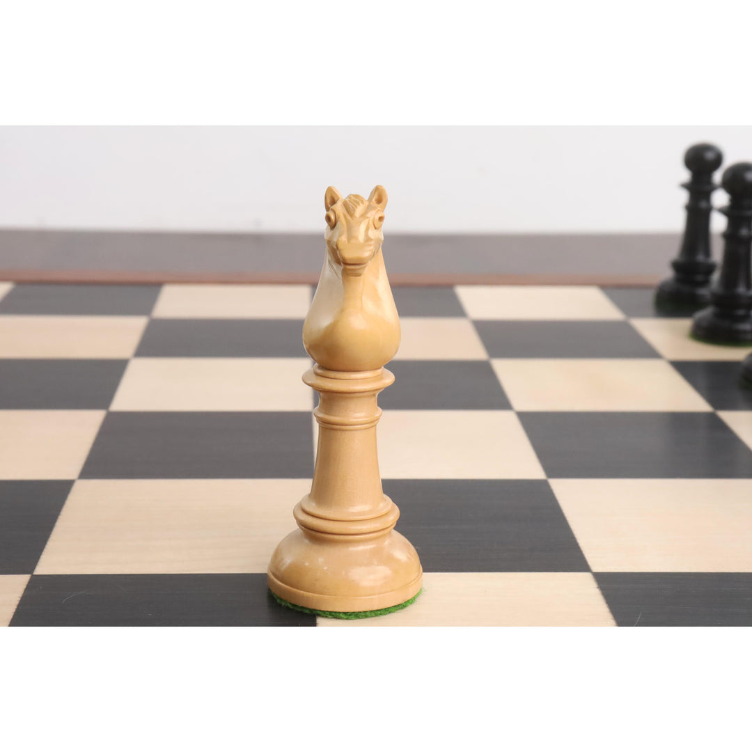 4" Edinburgh Northern Upright Pre-Staunton Schachspiel - Nur Schachfiguren - Ebenholz