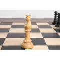 Front view of boxwood knight from Edinburgh Northern Upright pre-Staunton chess set.