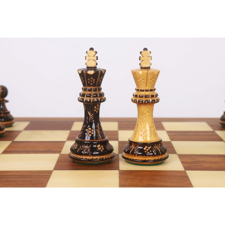 20” Golden Rosewood Luxury Chess Set with 4” Hand-Carved Staunton Pieces