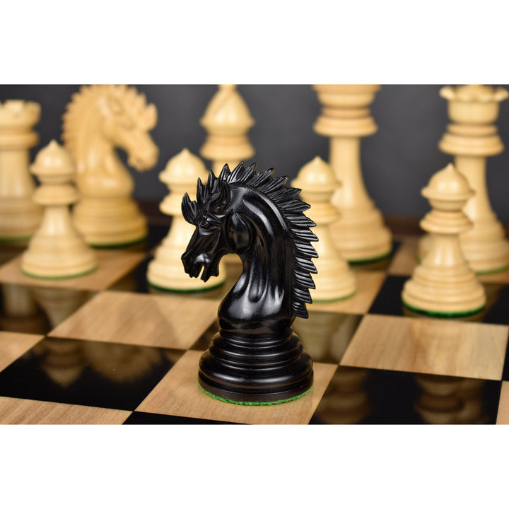 4.4" Dragon Luxury Staunton Chess Set- Chess Pieces Only - Triple Weighted - Ebony Wood - Warehouse Clearance - USA Shipping Only