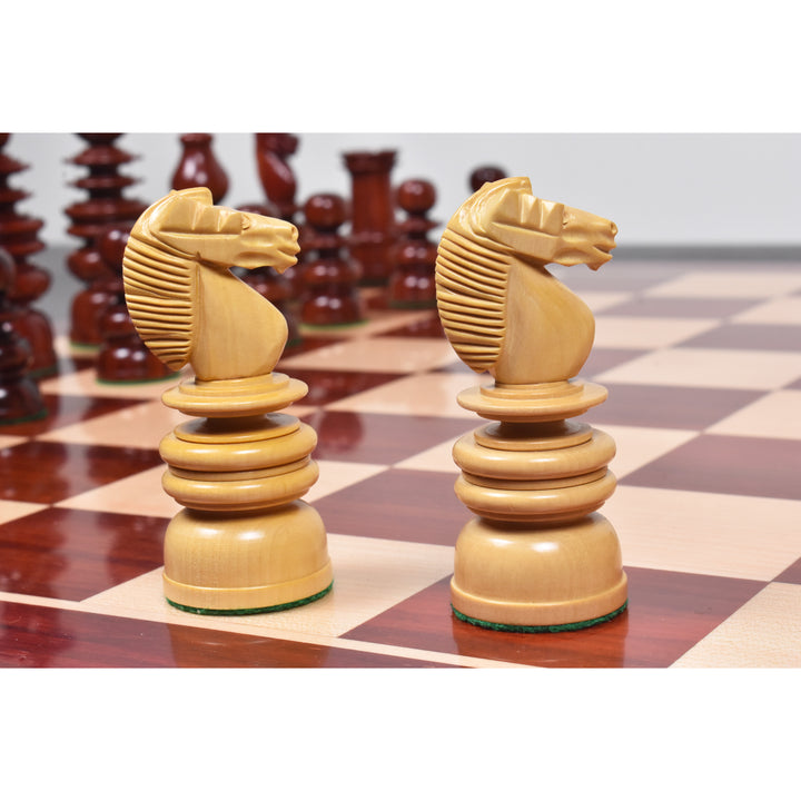Slightly Imperfect 4.3" St. George Pre-Staunton Calvert Chess Set- Chess Pieces Only – Bud Rosewood & Boxwood