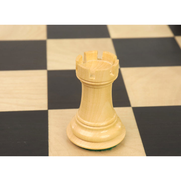 Slightly Imperfect 4" Alban Knight Staunton Chess Set - Chess Pieces Only - Weighted Ebonised Boxwood