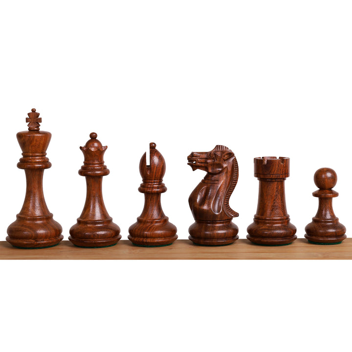 4.1" Pro Staunton Rosewood Chess Set with 21" Golden Rosewood & Acrylic Ivory Inlaid Wooden Folding Chess board