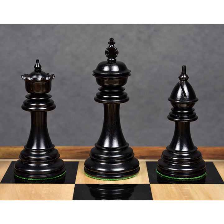 4.4" Dragon Luxury Staunton Chess Set- Chess Pieces Only - Triple Weighted - Ebony Wood - Warehouse Clearance - USA Shipping Only