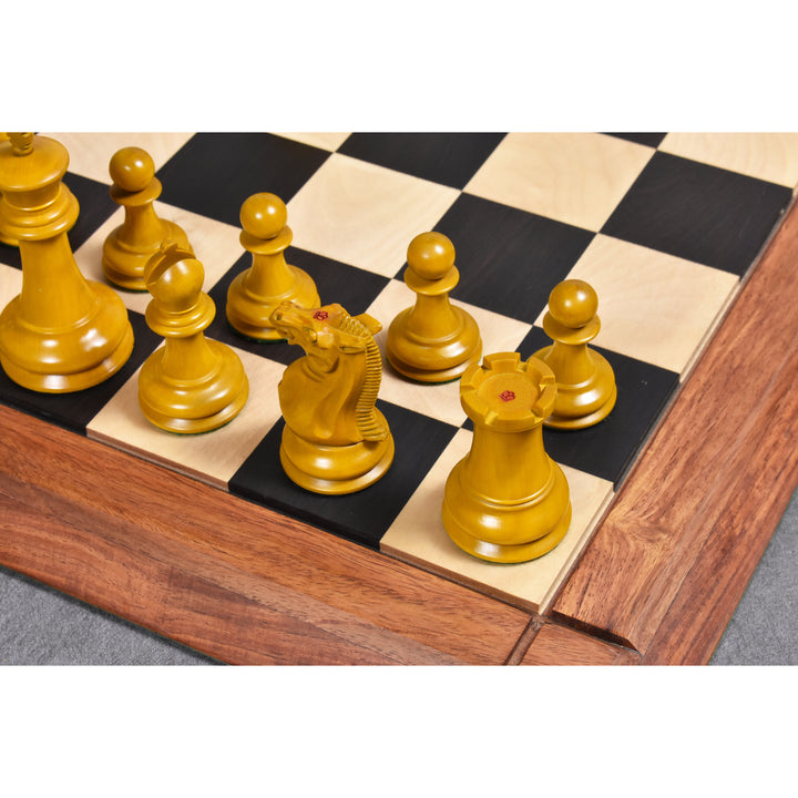 1849 Jacques Cook Staunton Collectors Chess Set- Chess Pieces Only - Ebony Wood - 3.75" - Warehouse Clearance - USA Shipping Only