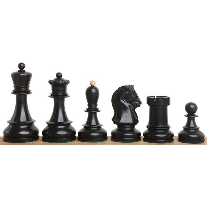 Slightly Imperfect 1950s' Fischer Dubrovnik Chess Set - Chess Pieces Only- Ebony & Boxwood - 3.8 " King