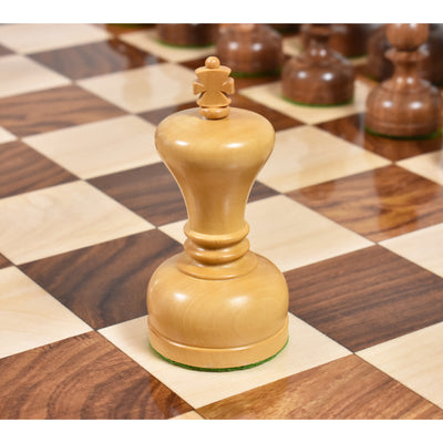 3.1" Library Combo Chess Set - Staunton Chess Pieces + Board- Golden Rosewood