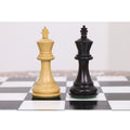 24" Boutique Luxury Round Chess Board Table with Staunton Chess Pieces - Weighted Ebonised Boxwood