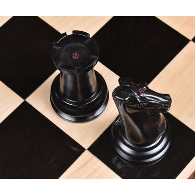 Slightly Imperfect 1849-50 Leuchars Cook Staunton Chess Pieces Only set - Ebony Wood & Antiqued Boxwood - 4.5"