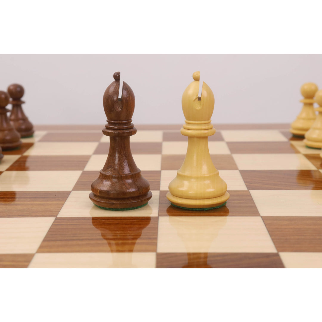 20" Monarch Series Wooden Chess Table with 3.6" Staunton Chess Pieces