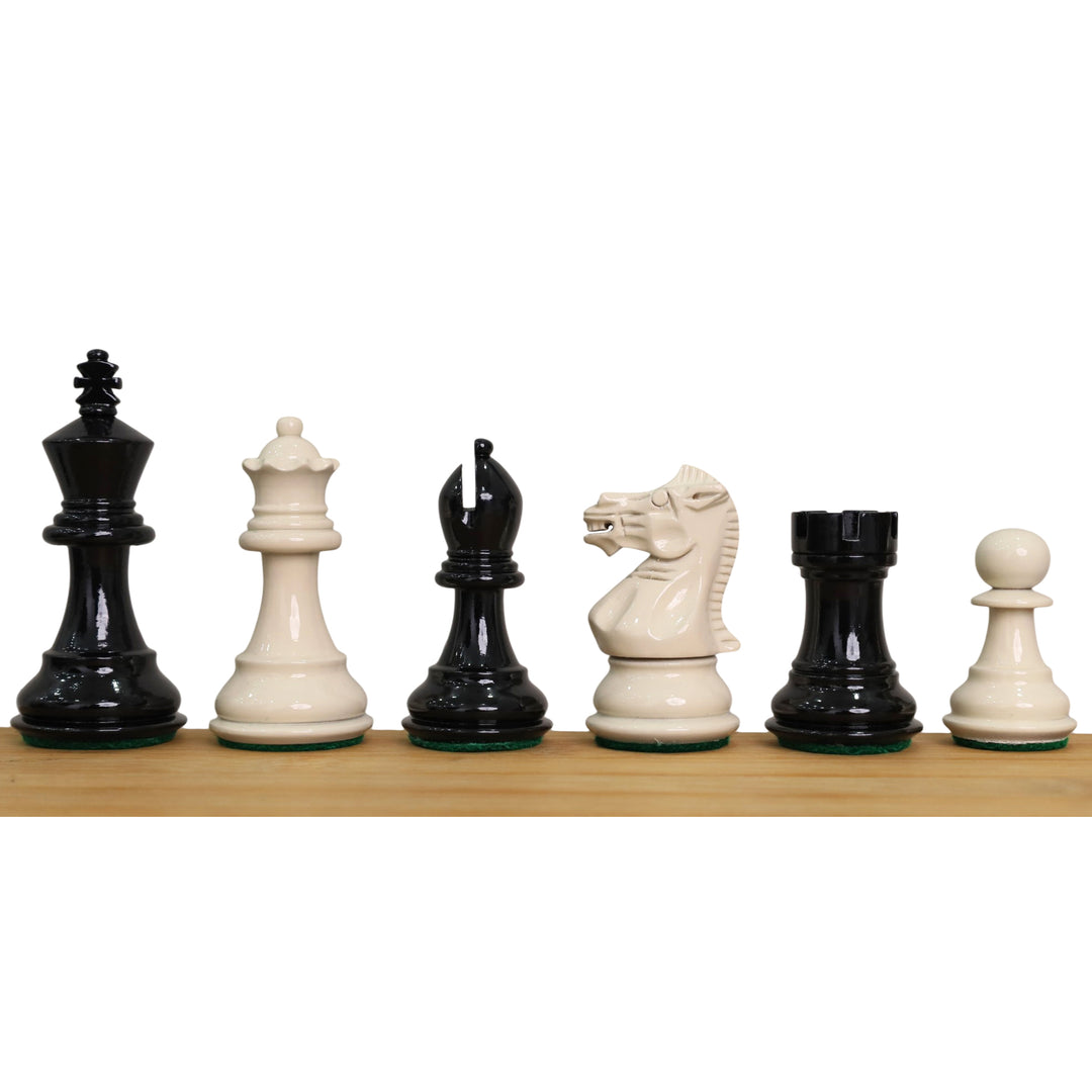 3.1" Pro Staunton Black & Ivory Painted Weighted Wooden Chess Set - Chess Pieces Only