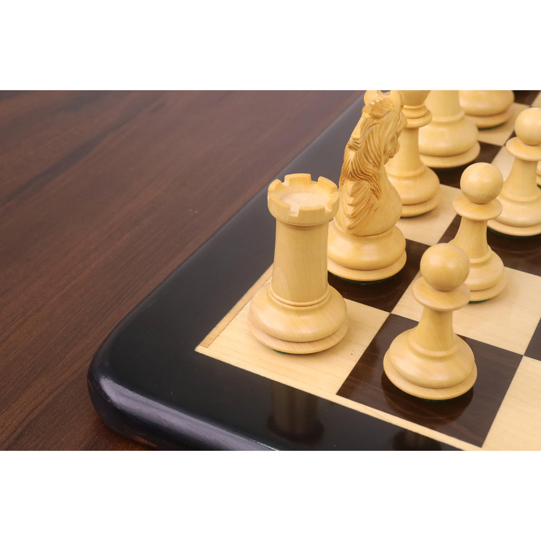 Slightly Imperfect 3.9" Heritage Series Staunton Chess set- Chess Pieces Only- Ebony Wood & Boxwood