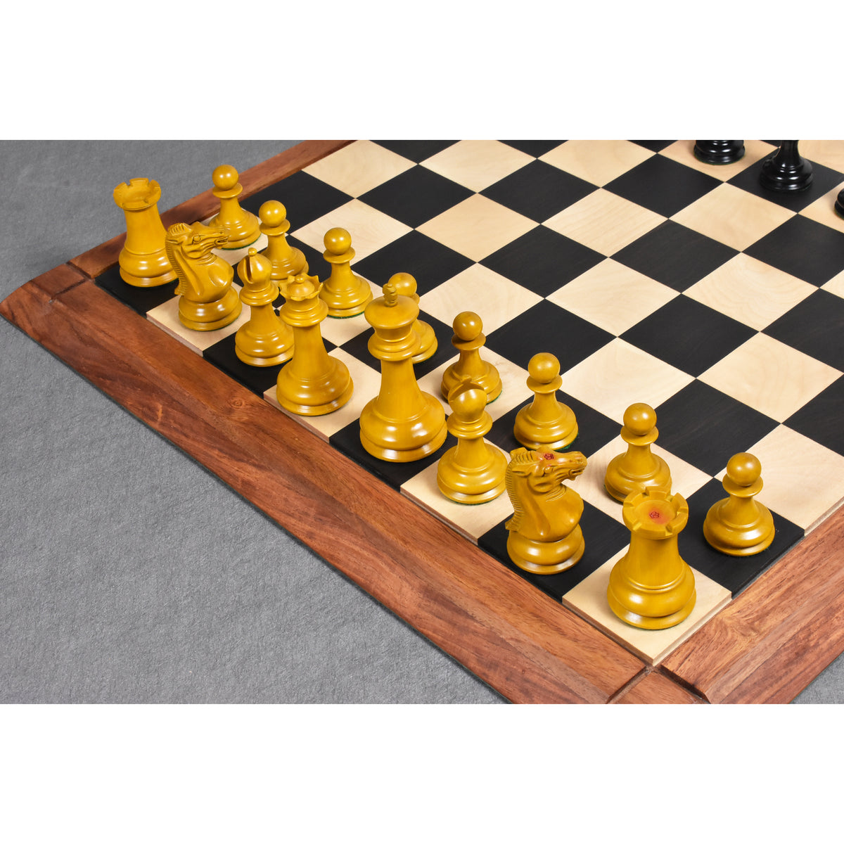 1849 Jaques Cook Staunton Collectors Chess Set- Chess Pieces Only - Ebony Wood - 3.75" - Warehouse Clearance - USA Shipping Only