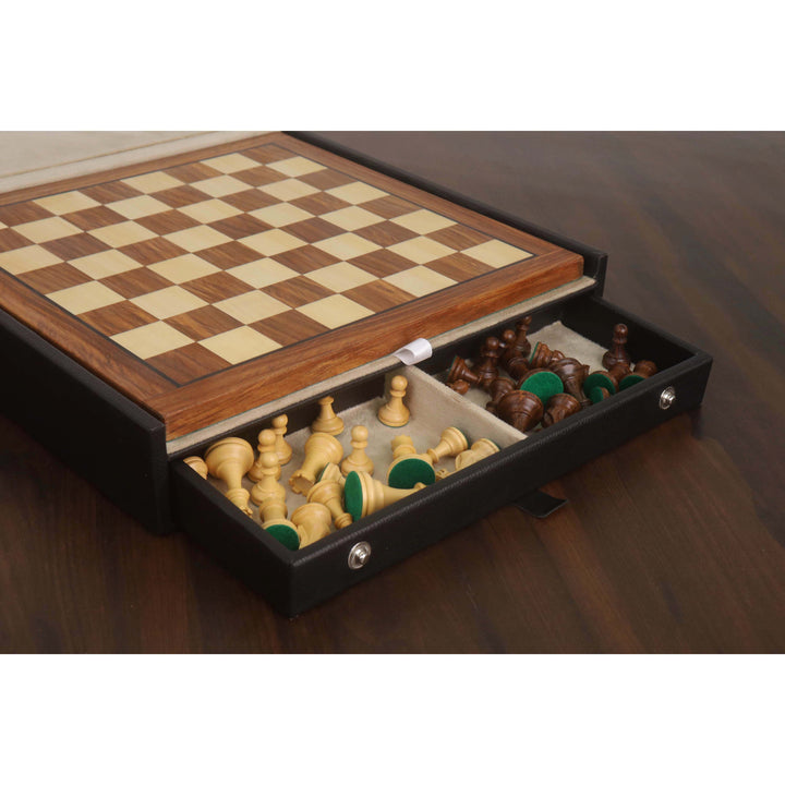 12” Minimalist Staunton Travel Chess Set – Elegant Non-Magnetic Gift Edition