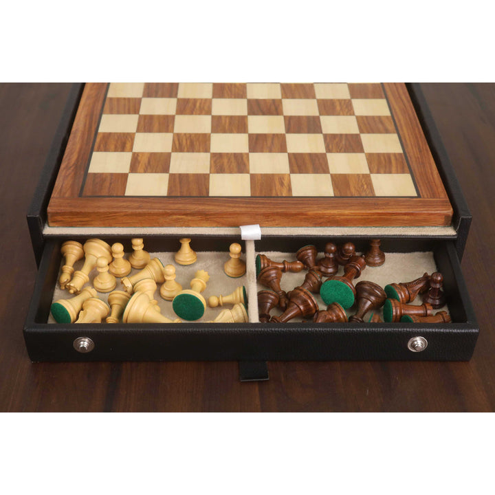 12” Minimalist Staunton Travel Chess Set – Elegant Non-Magnetic Gift Edition