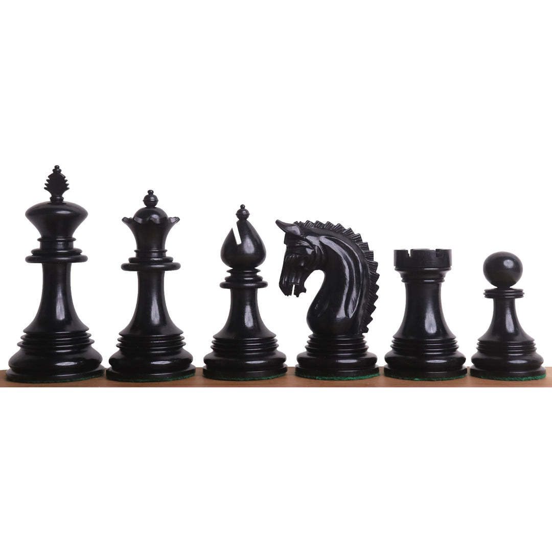 Set di scacchi di lusso Augustus Staunton da 4,2 pollici - Solo pezzi di scacchi - Legno di ebano - Triplo peso