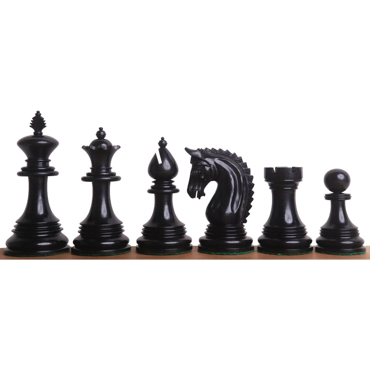Luksusowy zestaw szachów Augustus Staunton 4,2" - tylko figury szachowe - drewno hebanowe - potrójne obciążenie