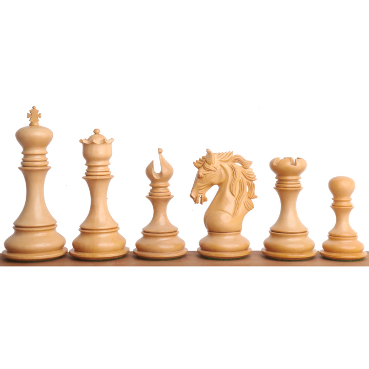 Kombo luksusowego zestawu szachów Staunton z serii Goliath - figury z drewna Pączek Drewno Różane z planszą i pudełkiem
