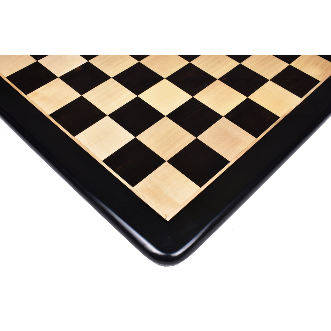 Slightly Imperfect 17" Large Solid Inlaid Wood - Ebony & Maple Wood Chess board - Square of 45 mm - Warehouse Clearance - USA Shipping Only