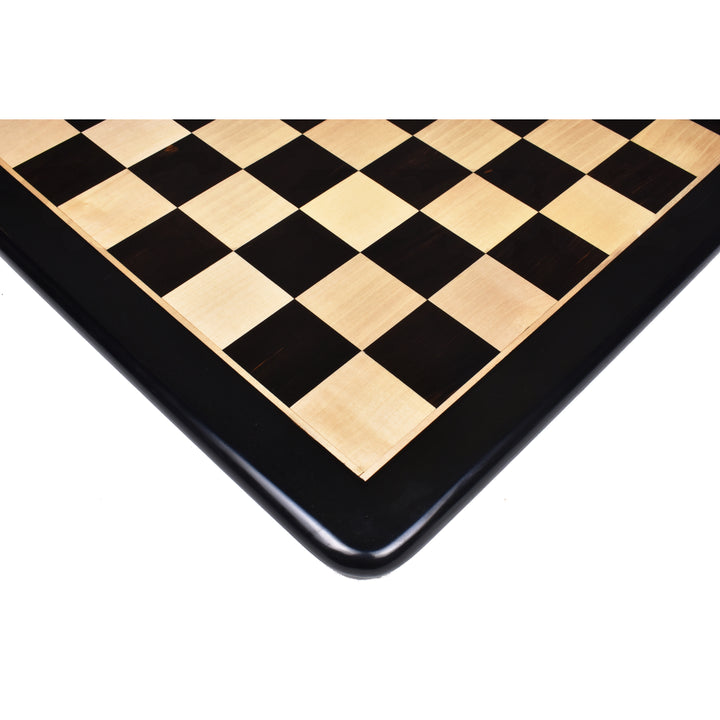 Slightly Imperfect 17" Large Solid Inlaid Wood - Ebony & Maple Wood Chess board - Square of 45 mm - Warehouse Clearance - USA Shipping Only