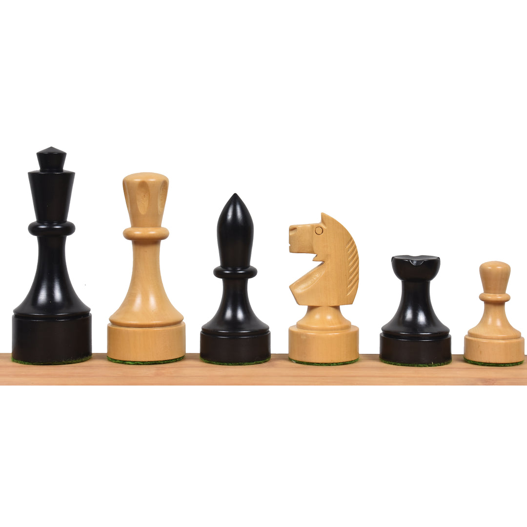 Bundesform German Staunton Alternative Chess Set- Chess Pieces Only- Ebonised Boxwood - 3.8" - Warehouse Clearance - Europe Shipping Only