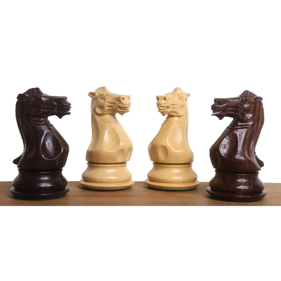 Slightly Imperfect 4" Sleek Staunton Luxury Chess Set- Chess Pieces Only - Triple Weighted Rose Wood