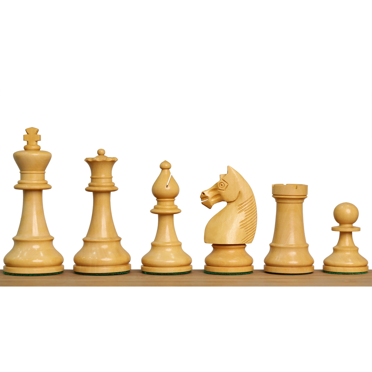 Jeu d'échecs de collection allemand des années 1920 légèrement imparfait - Pièces d'échecs uniquement - Buis ancient - 4.1"