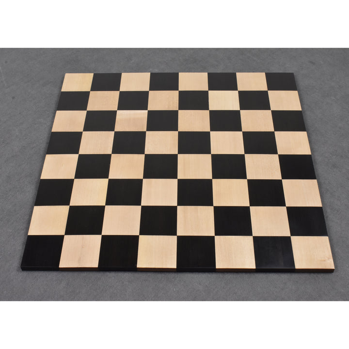 Kombi aus 2,6″ russischem Zagreb-Schach-Set - Stücke aus ebonisiertem Buchsbaum mit Brett und Box