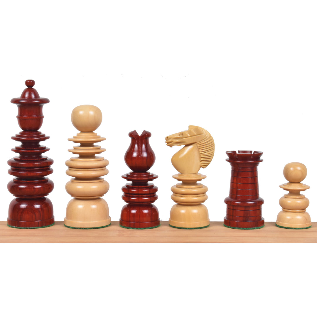 Slightly Imperfect 4.3" St. George Pre-Staunton Calvert Chess Set- Chess Pieces Only – Bud Rosewood & Boxwood