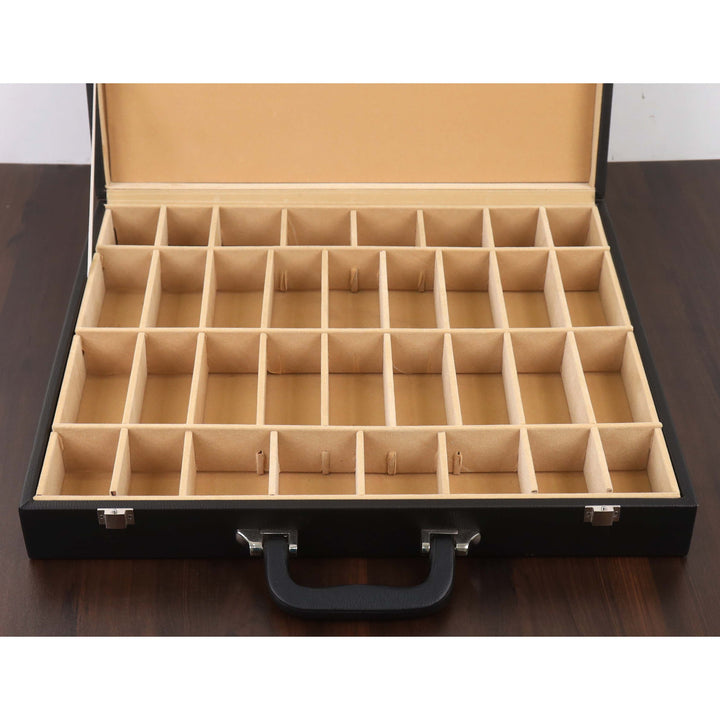 Compartment Style Leatherette Coffer Storage Box for Chess Pieces upto 4.1" King - Warehouse Clearance - USA Shipping Only