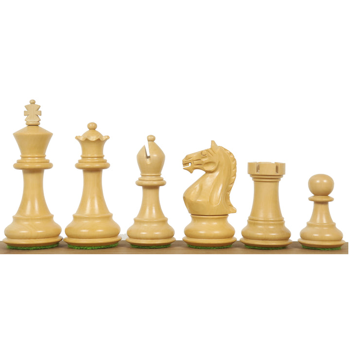 Combo of Queens Gambit Staunton Chess Set - Pieces in Golden Rosewood with Board and Box