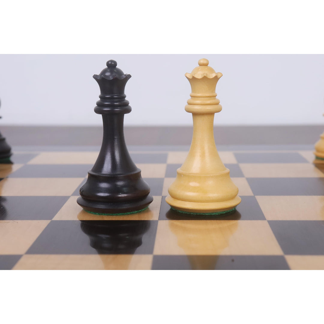 Combo of Fierce Knight Staunton Chess set with 21" Wooden Chessboard and Storage Box
