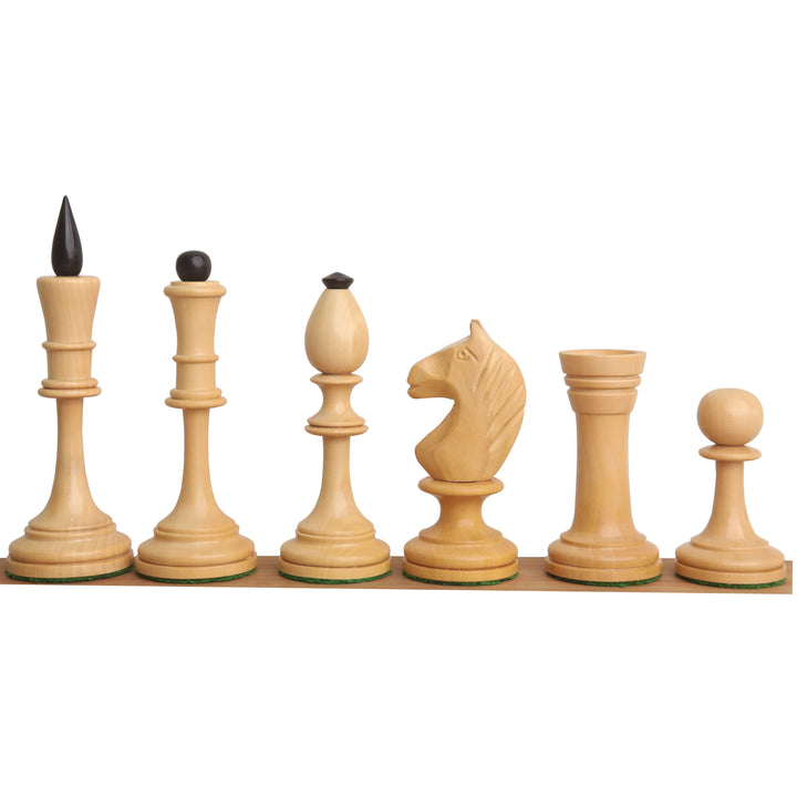 Set di soli pezzi di scacchi sovietici russi Averbakh da 4,8" - Doppio peso in legno di bosso