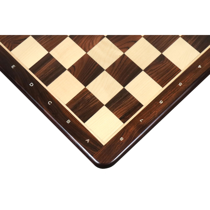 Slightly Imperfect 21" Flat Chessboard in Rosewood & Maple Wood - 55 mm Square- Algebraic Notations - Warehouse Clearance - Europe Shipping Only