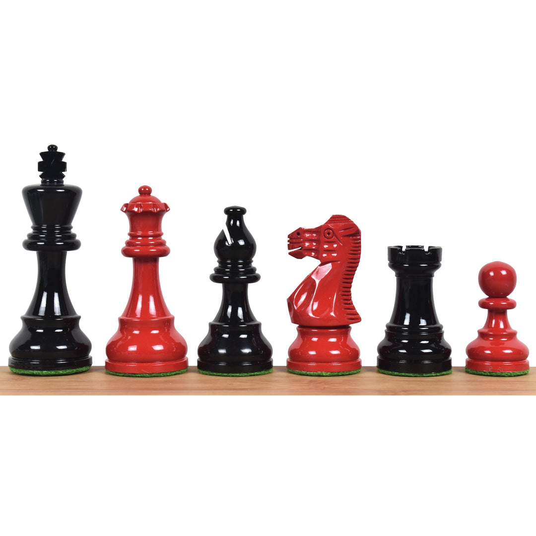 Red & Black Painted Chess Pieces set