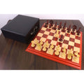 Complete Marengo luxury Staunton chess set arranged for play.