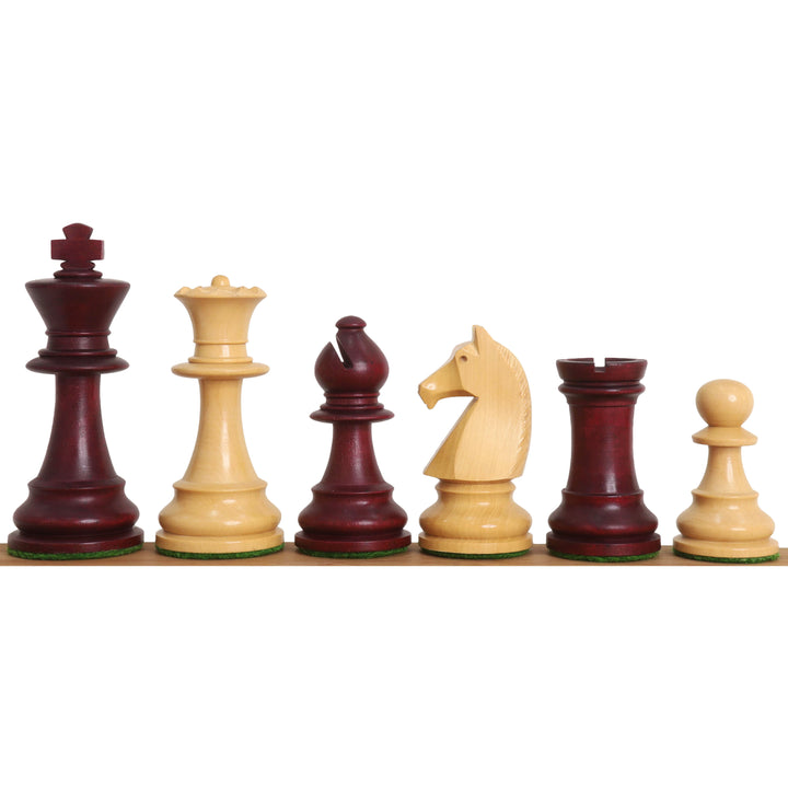 3.9" French Chavet Tournament Chess Set- Chess Pieces Only - Mahogany Stained & Boxwood - Warehouse Clearance - USA Shipping Only