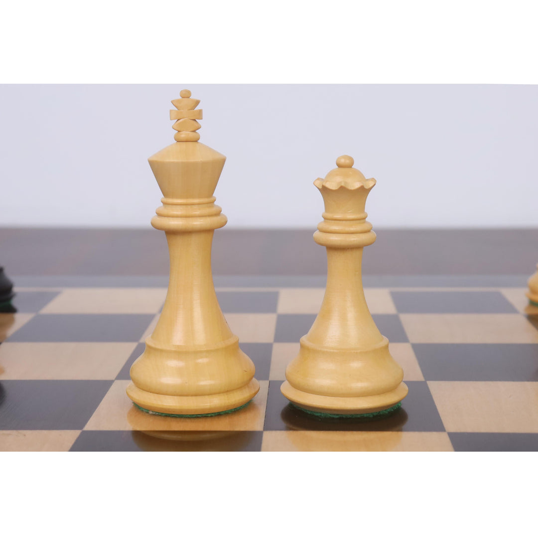 Combo of Fierce Knight Staunton Chess set with 21" Wooden Chessboard and Storage Box