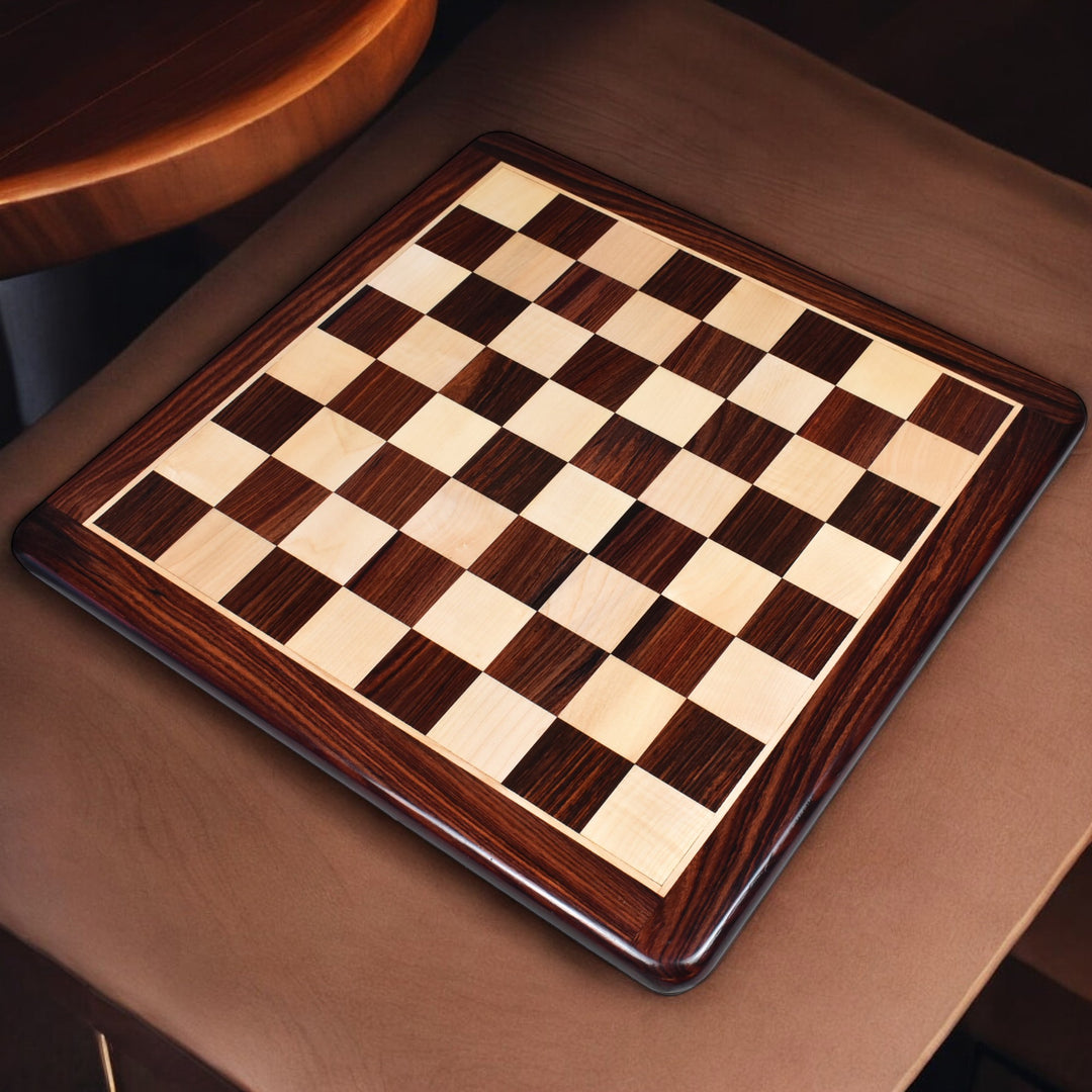 19 inches Large Flat Chess board - Rosewood & Maple Wood - Square of 50 mm - Warehouse Clearance - USA Shipping Only